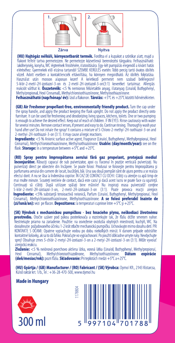 Zum légfrissítő és textil illatosító Citrus&Rose illatú 300 ml