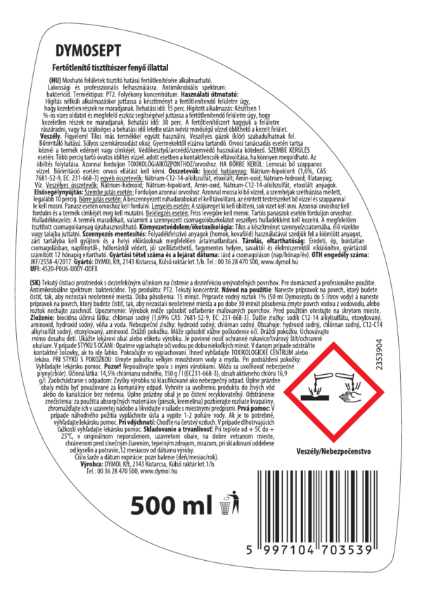Dymosept fertőtlenítő tisztítószer fenyő illatú szórófejes 500 ml