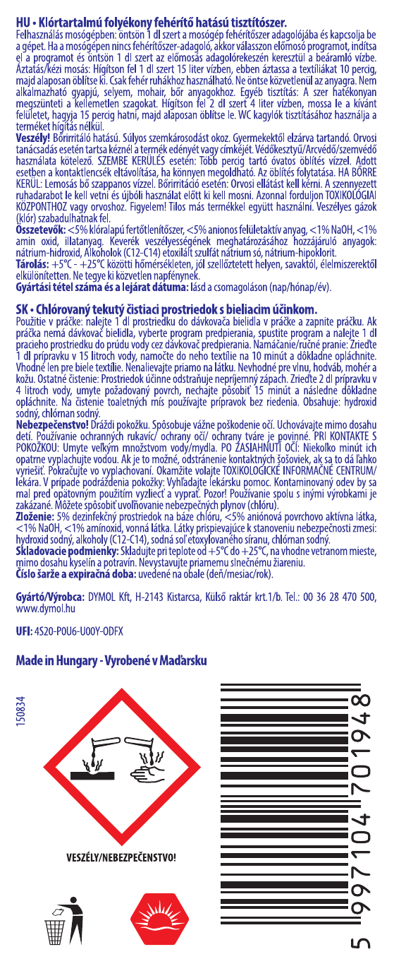 Dymosept white klóros fehérítő virág illatú 1000 ml