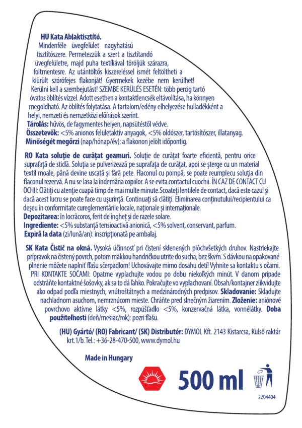 Kata ablaktisztító szórófejes 500 ml