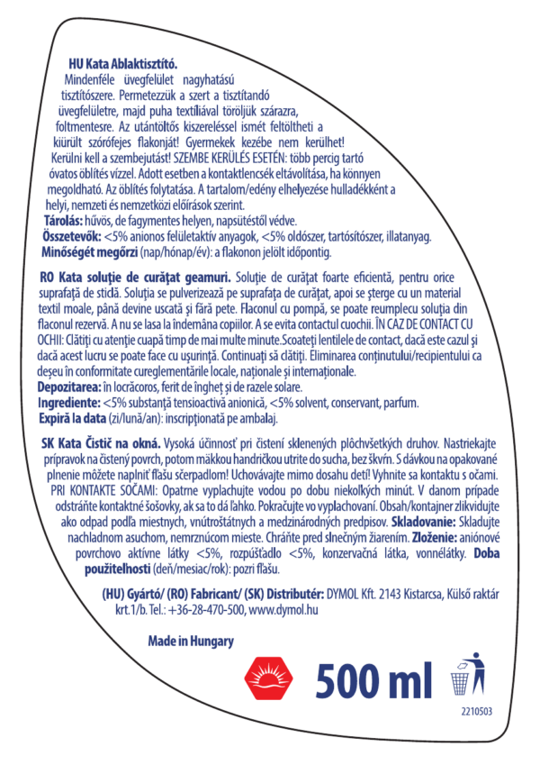 Kata ablaktisztító utántöltő 500 ml