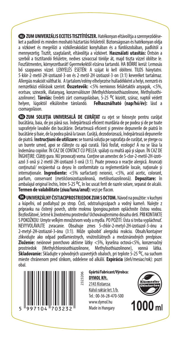 Zum Univerzális tisztítószer ecetes   1000 ml