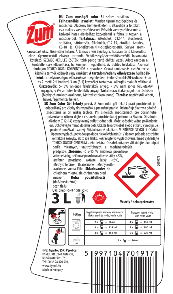 Zum mosógél color 3000 ml
